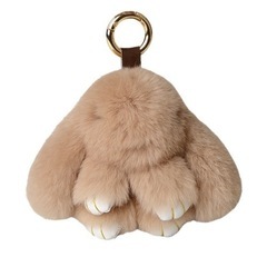 新品高8cm ミニ長耳ウサギちゃん ハンドメイドバッグチャーム ファーチャームの画像