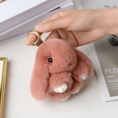 新品高8cm ミニ長耳ウサギちゃん ハンドメイドバッグチャーム ファーチャームの画像