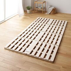 桐材すのこベッド　四つ折り　シングルの画像