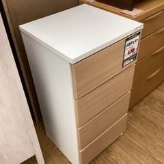 KH-75【新入荷　アウトレット】4段チェスト　白×ナチュラル