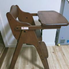 大和屋折りたたみ木製ワンタッチハイチェア(訳あり)