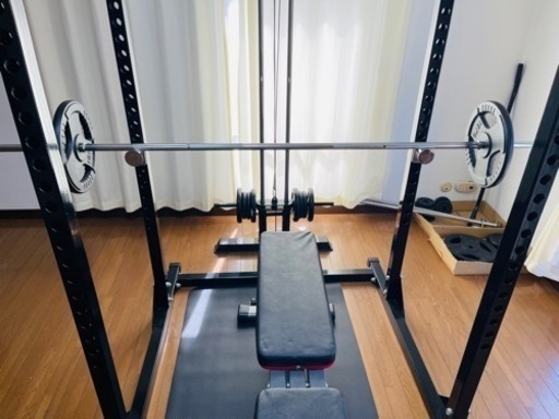 ［引き取り限定］筋トレ器具、パワーラック一式、可変式ダンベル