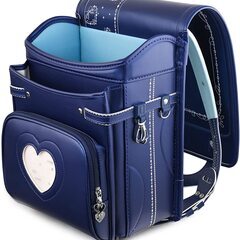 【新品】大人気 女の子ランドセル ネックレスモデル ネイビー 6年保証 全国送料無料 スクールバック 小学生通学カバンの画像