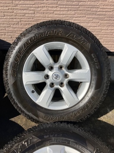 半額値下げ‼️【バリ溝20年製】プラド ランクルプラド ヨコハマ ジオランダーAT G015 150中期 トヨタ純正ホイール タイヤ セット 265/65r17 7.5J +25 ハイラックス サーフ FJクルーザー ランドクルーザープラド