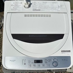シャープ 洗濯機 5.5kg 2017年 一人暮らしの画像