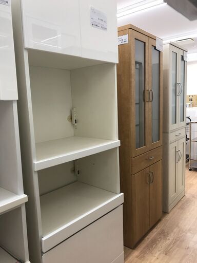 ★ジモティ割あり★  食器棚 白 H192×W70×D50 クリーニング済み KJ2625
