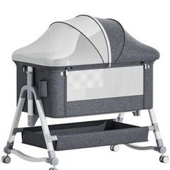 Oqhvup ベビーベッド 折り畳み ハイローベッド グレー Oqhvup ベビーベッド 折り畳み ハイローベッド グレー Amazon.co.jp