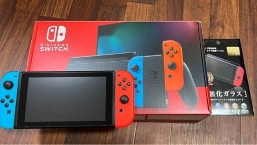 ニンテンドースイッチ switch 液晶無傷 新品液晶保護ガラス付コントローラー正常