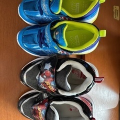 男児　スニーカー　17.5cm１足と18cm３足　イフミー、バズライトイアー、俊足、スパイダーマンの画像