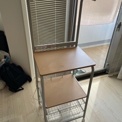 電子レンジ台　キッチンラック　キャスター付き　炊飯器　収納棚