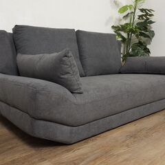 アウトレット ゆったり座面 2人掛け グレー ソファーベット