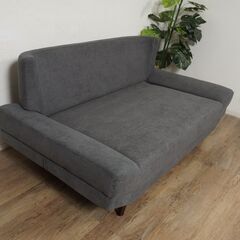 アウトレット ゆったり座面 2人掛け グレー ソファーベット