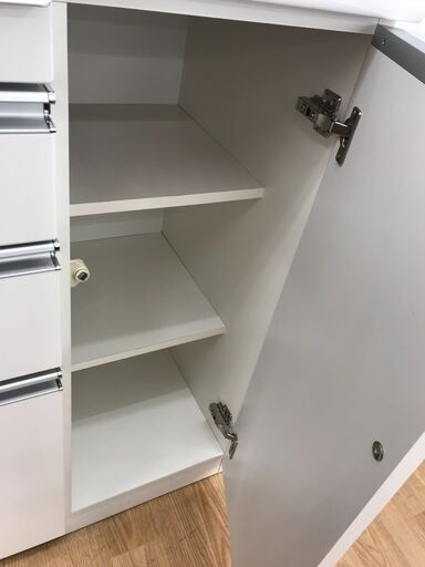 ★ジモティ割あり★ 松田家具 食器棚 白 H211×W130×D48 クリーニング済み KJ2628