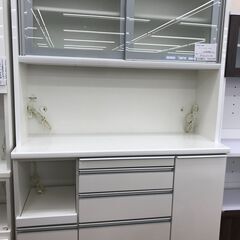 ★ジモティ割あり★ 松田家具 食器棚 白 H211×W130×D48 クリーニング済み KJ2628