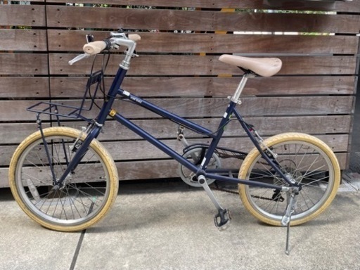 ミニベロ ネイビー シルバーサドル 値下げしまししたVIM BIKE ミニベロ自転車チェーン鍵付き防犯登録解除