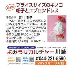 ブライスサイズのキノコ帽子とエプロンドレス　10月期