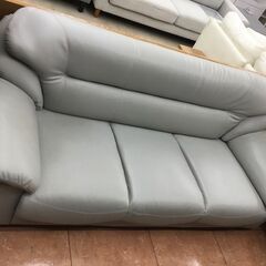 ?お買い得?3Pソファ 3人掛け コンパクトタイプ 合皮 グレー　3382