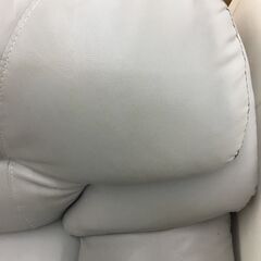 ?お買い得?3Pソファ 3人掛け コンパクトタイプ 合皮 グレー　3382