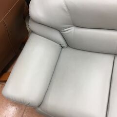 ?お買い得?3Pソファ 3人掛け コンパクトタイプ 合皮 グレー　3382