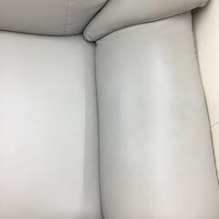 ?お買い得?3Pソファ 3人掛け コンパクトタイプ 合皮 グレー　3382