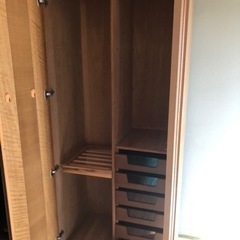 木製クローゼット　洋服ダンスの画像
