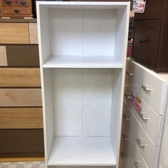 【リサイクルサービス八光】幅42.3㎝　3段　ロングカラーBOX　ホワイトの画像