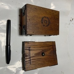 当時物 昭和レトロ アンティーク 木製小物入れ の画像