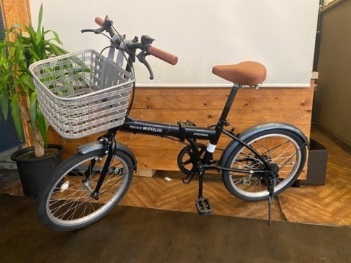 【カゴ付き】20インチ折りたたみ自転車　6速