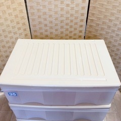 【引取】ベージュ 3段衣装ケース 衣類ケース 収納棚の画像