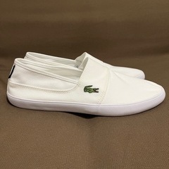 新品！ラコステのスリッポン25.4センチ(ホワイト)の画像
