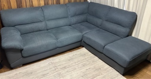 カウチソファ ウォール3KD RC GY(ニトリ) L字 布張り