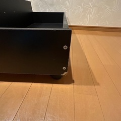 キャスター付き ベッド下 収納ボックス 収納ケース ブラックの画像