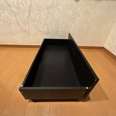 キャスター付き ベッド下 収納ボックス 収納ケース ブラックの画像