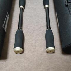 未使用 釣り竿2本セット コンパクトルアーロッド パックロッド 180 セミハードケース付 テレスコピック フィッシング カーボンロッドの画像