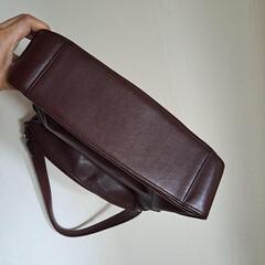 COACH ブラウン レザー ショルダーバッグの画像