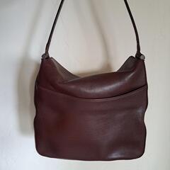 COACH ブラウン レザー ショルダーバッグの画像