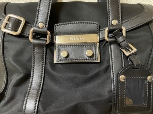 PRADA ハンドバッグ　黒　ナイロン　レザー