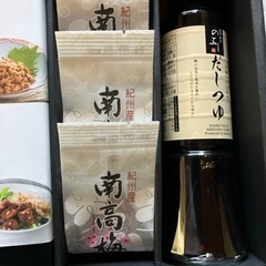 値下げしました   素麺 出汁つゆ まぐろ佃煮 南高梅詰め合わせの画像