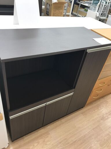 ★ジモティ割あり★  レンジ台 ダークブラウン H90×W90×D41 クリーニング済み KJ2644