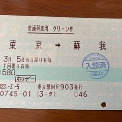【使用済み】グリーン券　JR東海発行