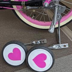 16インチ補助輪付き自転車（ダイワサイクル）の画像