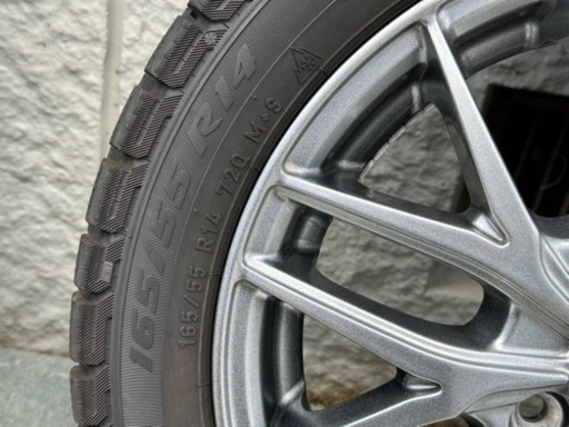 スタッドレス＋アルミホイール 4本（165/55/R14）美品