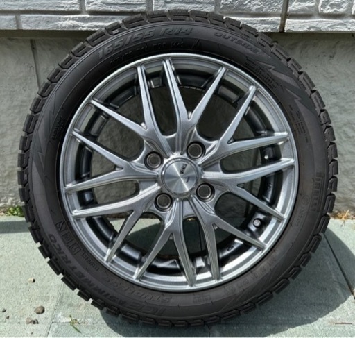スタッドレス＋アルミホイール 4本（165/55/R14）美品