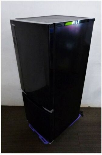 【3ヵ月保証】東芝/TOSHIBA　2ドア冷蔵庫　GR-M15BS(K)　153L　2018年製　動作良好　ブラック　上部耐熱100度テーブルボード　棚強化ガラス