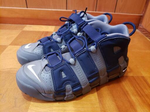 スニーカー NIKE AIR MORE UPTEMPO '96 HOYAS cool gray white midnight navy 28.0cm