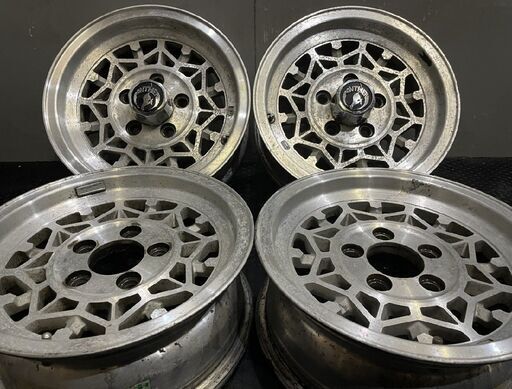 旧車ホイール YOKOHAMA RUBBER PANTHER ALMEX? 14インチ 4本 5.5J5HPCD114.3+14 希少　(VHJ343)