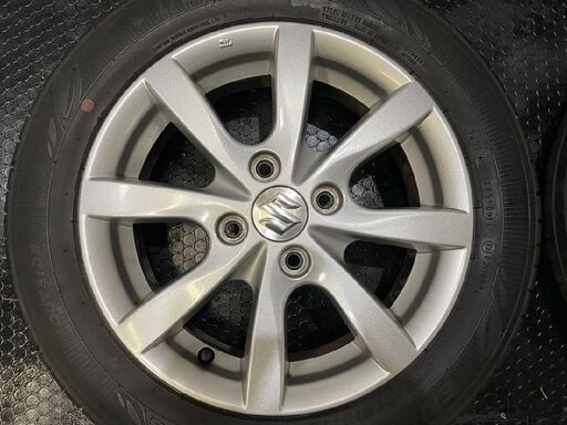 【DUNLOP ENASAVE EC300+ 155/65R14】夏タイヤ【SUZUKI ワゴンR 純正ホイール 14インチ 4.5J4HPCD100+45】バリ溝　(VTH764)