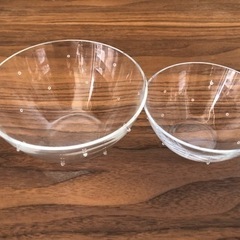 ガラスのサラダボウル　大小2つセットの画像