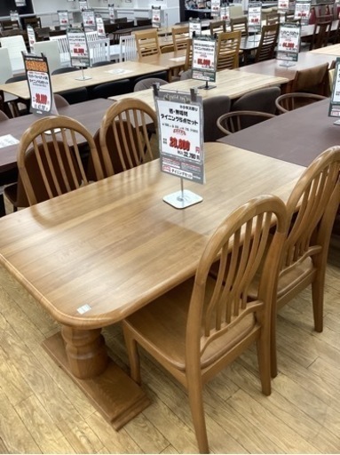 KH-77【新入荷　リサイクル品】楢材　ダイニング5点セット　ナチュラル