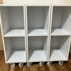 ニトリ　カラーボックス　スリム　車輪付　3個セット